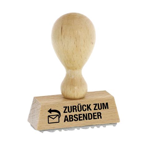 Lagertext Holzstempel Zur Ck Zum Absender Stempel Fabrik De