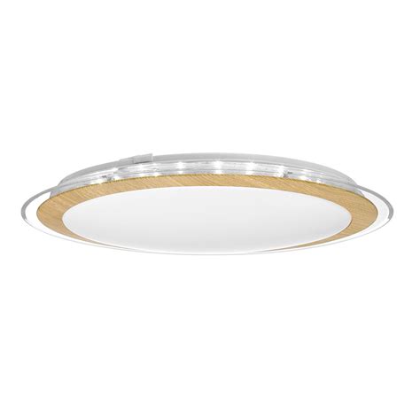 Astrid 30w Dimmable Led Oyster Light Satin And Oak Tri Colour Astrid