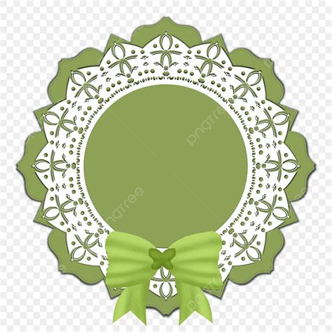 Green Seal With Wlegant White Lace Decoration Ribbon Elegant Lace