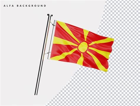 Premium PSD North Macedonia High Quality Flag In Realistic 3d Render