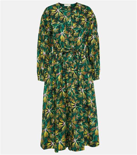 Ulla Johnson Adalie Floral Cotton Poplin Midi Dress Multicoloured