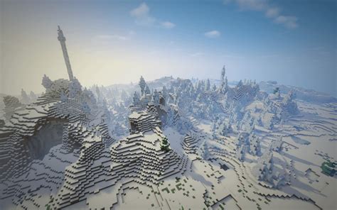 Ice Plains Spikes Biome From The Sky Chroma Hills Chocapic13s