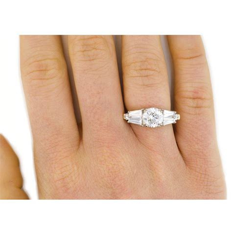 Tapered Baguette Round Diamond Engagement Ring