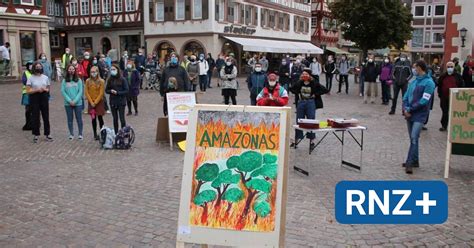 Fridays For Future Klimasch Tzer Protestierten Auf Dem Mosbacher