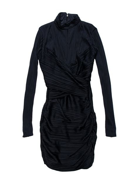 Halston Heritage Cowl Neck Mini Dress Blue Dresses Clothing