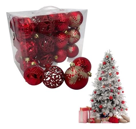 Kit 24 Bolas Vermelho Dourado Enfeite Árvore De Natal 6 Cm MercadoLivre