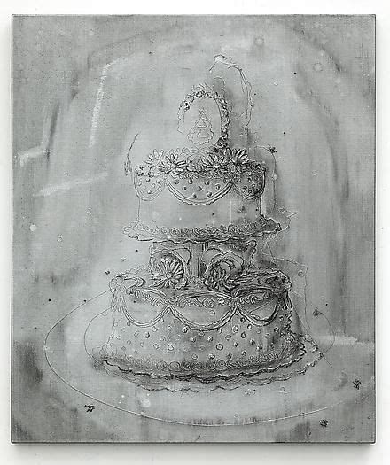 A Black And White Photo Of A Three Tiered Cake