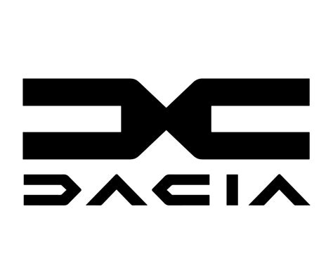 Dacia Brand New Logo Car Symbol With Name Black Design Romanian