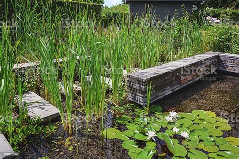 Beautiful Garden Idea In Model Gardens Appeltern Nederland Stock Photo