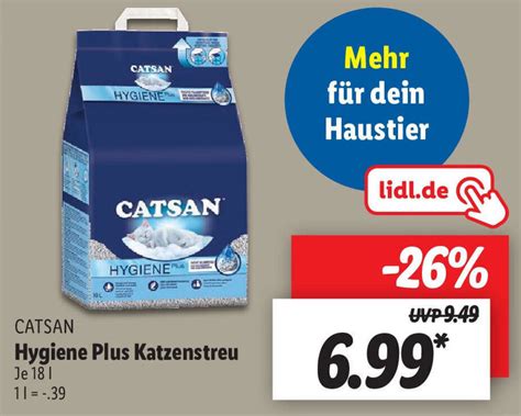 Catsan Hygiene Plus Katzenstreu 18L Angebot Bei Lidl