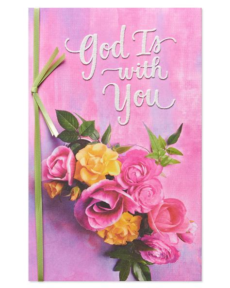 American Greetings Religious Floral Thinking Of You Card With Foil