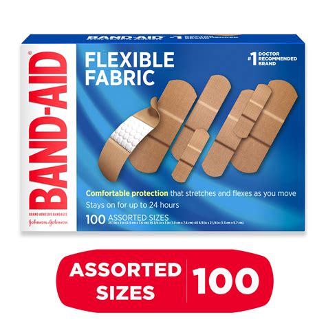 Band Aid Brand Flexible Fabric Adhesive Bandages Assorted 100 Ct