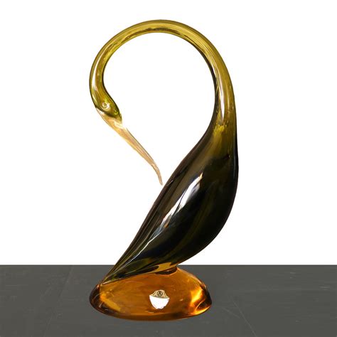 Seguso Murano Scultura Di Cigno In Vetro Di Murano Sommerso Asta Design Arti Decorative Del