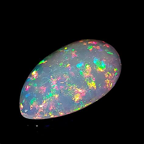 Ethiopian Welo Opal Large 22 Cts Galaxy Fire Rainbow Opal Gemstone Pear