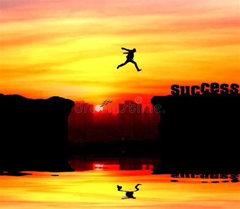 Business Man Jumping Over Failure Go To Success Stock Photos Free