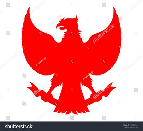 Garuda Pancasila Indonesia Vector Silhouette Red 库存矢量图（免版税）1576887841 Shutterstock