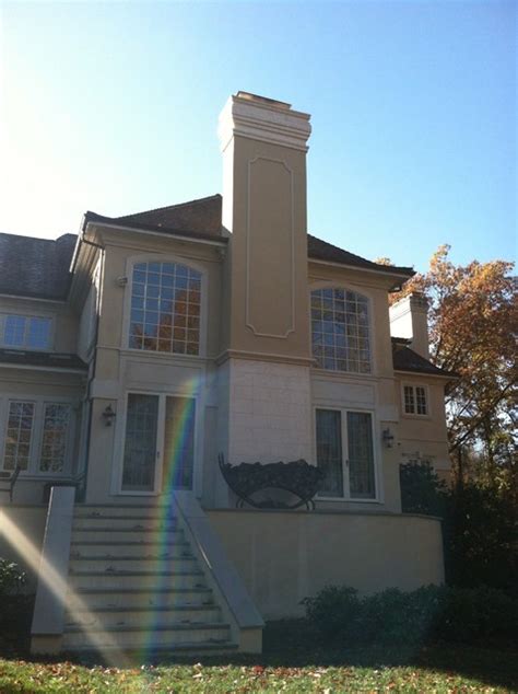 Arcusstone Chimney Before And After Mediterranean House Exterior