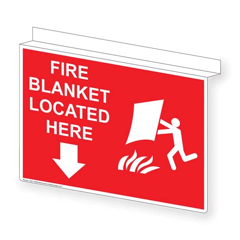 Fire Blanket Located Here Sign NHE 13834Ceiling Fire Blanket