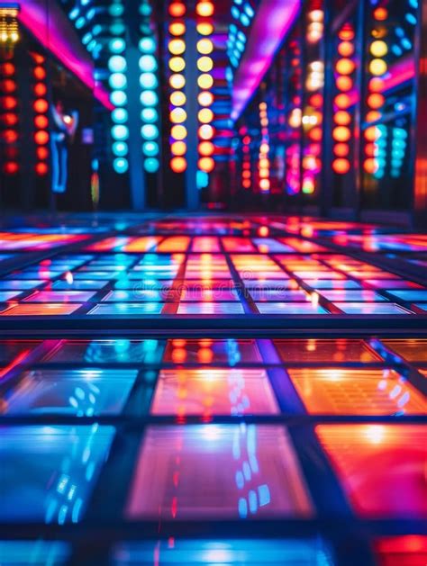 Illuminated Colorful Led Lights On A Grid Creating A Vibrant And