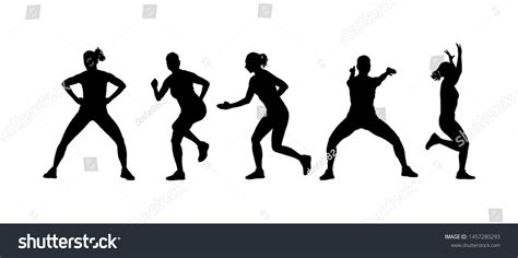 Fitness Instructor Training Vector Silhouette Isolated 库存矢量图（免版税