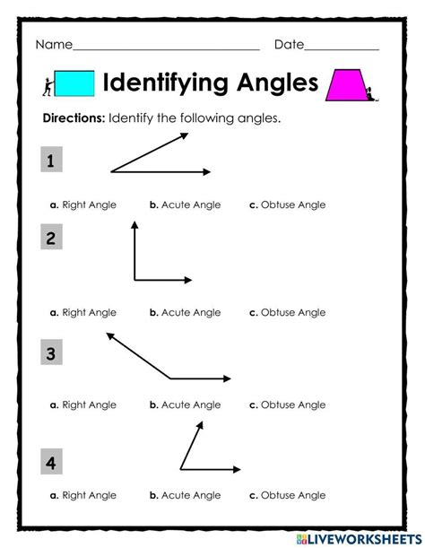 Identifying Unknown Angles Worksheets Geometry Worksheets Library