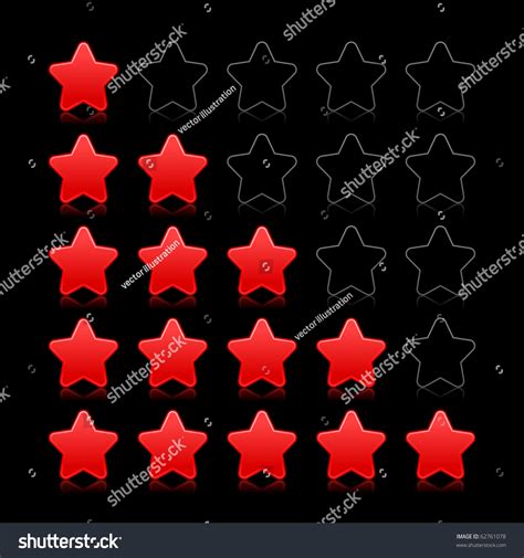 Five Red Star Ratings Web Stock Vector Royalty Free