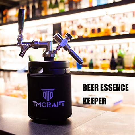 Tmcraft 64oz Growler Tap System Pressurized Stainless Steel Mini Keg With Cooler Jacket