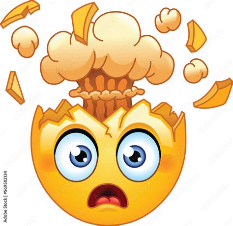 Shocked emoji emoticon face with exploding head Stock Vector | Adobe Stock