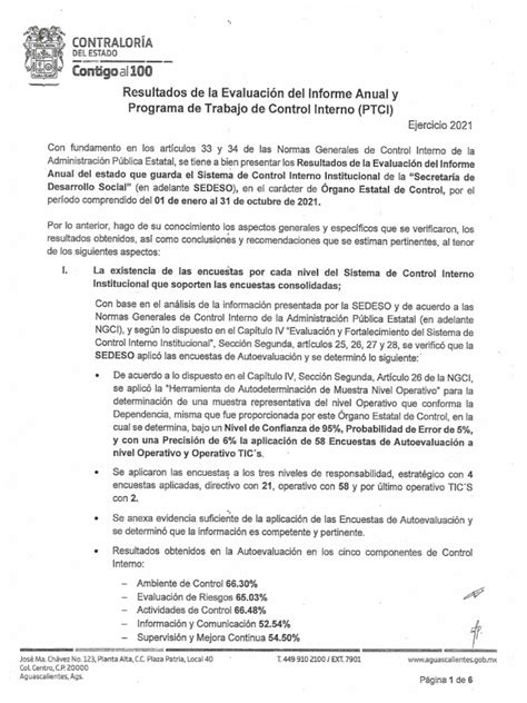 Evaluación Informe Anual 2021 Pdf