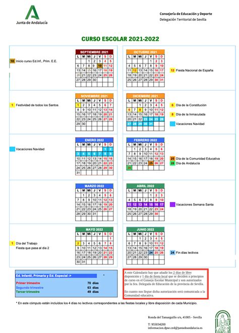 Calendario Escolar Curso Ceip Manuel Castro Orellana