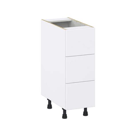 J COLLECTION Fairhope Bright White Slab Assembled Base Kitchen Cabinet ...