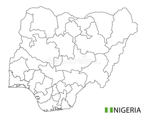 Nigeria Map Black And White Detailed Outline Regions Of The Country