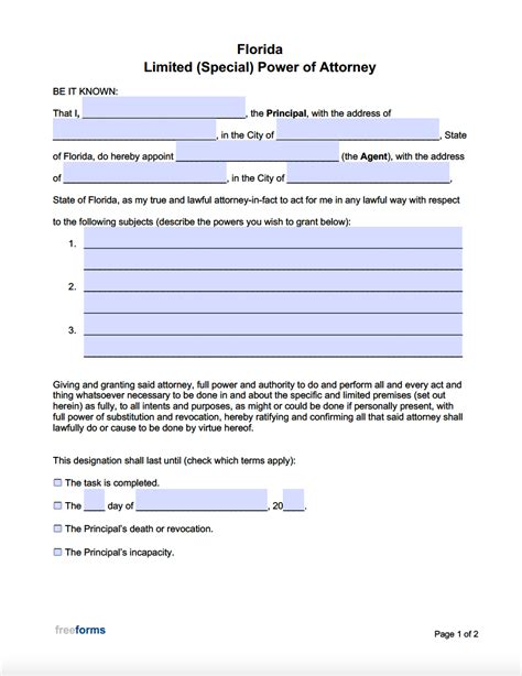 Free Ca Limited Power Of Attorney Printable Form Printable Forms Free