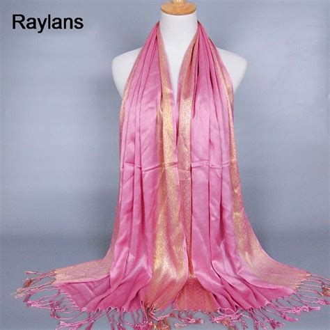 Raylans Fashion Wanita Katun Rumbai Panjang Jilbab Pashmina Selendang