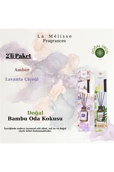 La Melisse Fragrances Li Paket Bambu Ubuklu Oda Kokusu Amber Ve