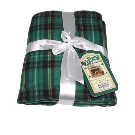 Tartan Fleece Blanket Green Irish Blanket Fleece Blanket