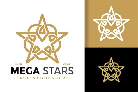 Letra M Mega Stars Logotipos Elemento De Design De Estoque Modelo De