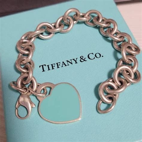 Tiffanyandco Return To Tiffany 經典愛心粗鍊925純銀手鍊經典藍｜popchill 拍拍圈