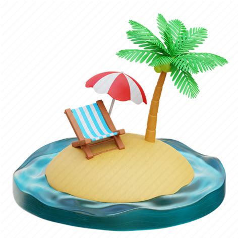 Tropical Island Beach Summer Holiday 3d Illustration Download On Iconfinder