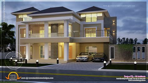 Modern villa night view elevation | Home Kerala Plans