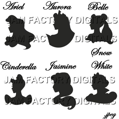 Disney Princess Belle Digital Silhouettes By Jamfactorydigital