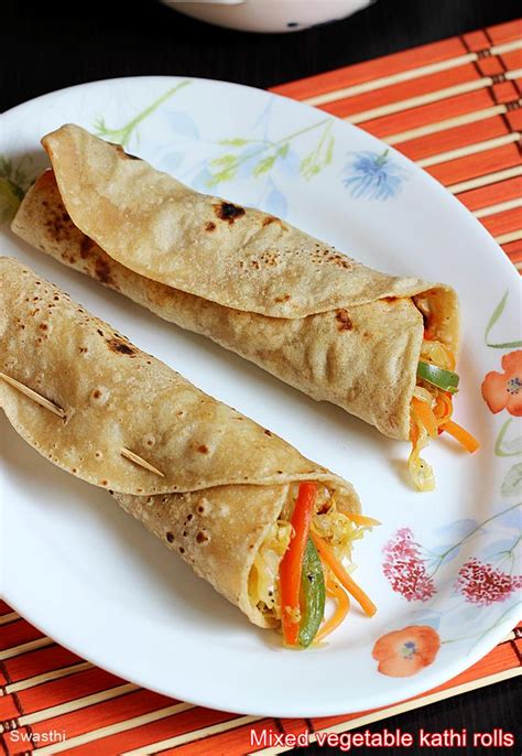 Veg kathi roll recipe for kids | Simple mix veg frankie recipe