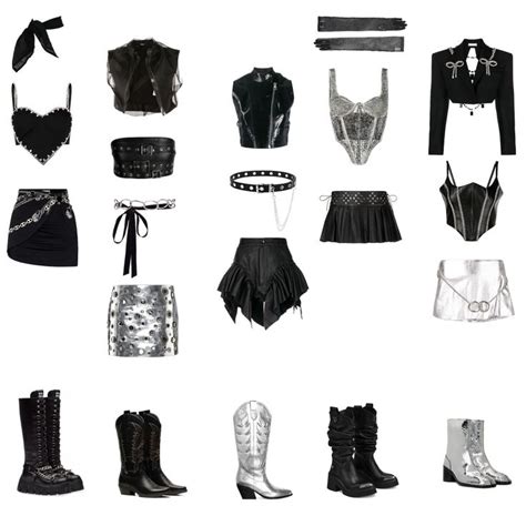 Black x Metallic Performance Outfit Stage Outfit | Kpop fashion outfits ...