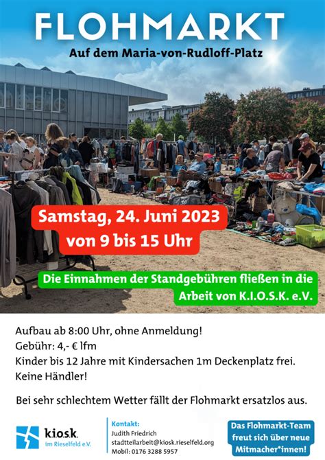 Flohmarkt Am 24 Juni KIOSK Im Rieselfeld E V