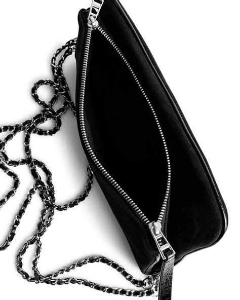 Zadig And Voltaire Leather Rock Grained Clutch In Black Lyst