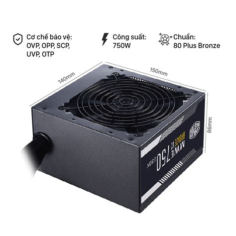 Nguồn máy tính Cooler Master MWE V2 230V 750 750W Plus Bronze