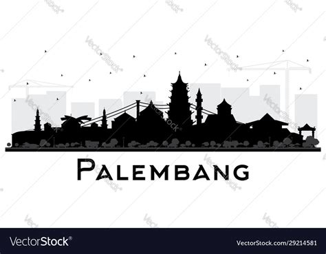 palembang indonesia city skyline silhouette vector image