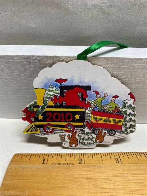 Stave Puzzle Ornament 2010 Train 2 34 Wide X 2 14 High Ebay