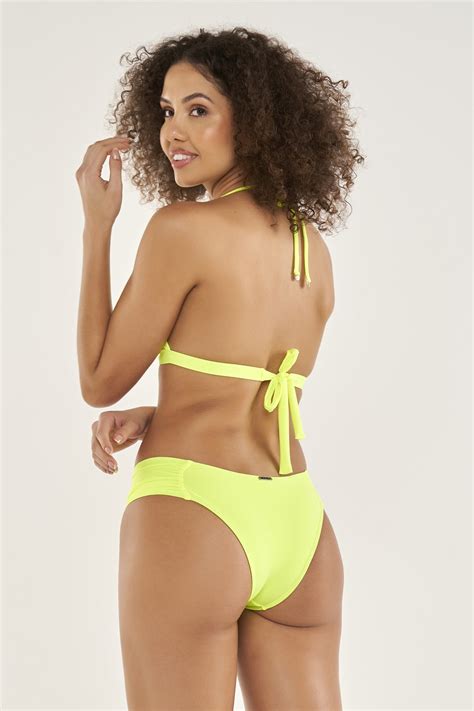 Calcinha De Biquíni Confort Média Verde Neon Ilha Bikini