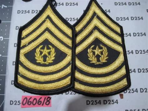 Us Army E9 Command Sergeant Major Csm Color Sleeve Rank Stripes Pair 2